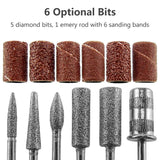 MICPANG Pen Shape Electric Nail Drill Manicure Filer Kit Nail File Nail Polish Machine set with 6 Acrylic Gel Remover Pedicure Tools Nail Art
