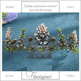 Fdesigner Bride Wedding Flower Crowns and Tiaras Baroque Bridal Queen Pearl Crystal Hair Jewelry for Women Bridesmaid