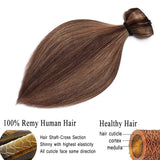 S-noilite Clip in Human Hair Extensions Balayage Clip in Hair Extensons 100% Real Human Hair One Piece/5 Clips 3/4 Full Head-Thicker Standard Weft 10 Inch/65g (#4/27 Medium Brown/Dark Blonde)