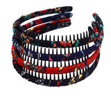 STHUAHE 4Pieces Woman/Girls Bohemia Style Series Silk and Protection Resin Teeth Comb Hair Hoop Hairband Headband Hair Accessories by Beauty Hair (4 Colors)