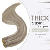 RUNATURE Highlight Blonde Hair Weft Highlight Blonde Mix Extensions 20inches Natural Highlight Blonde Bundle Extensions 100g