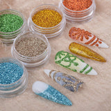 MEILINDS 45 Colors Nail Art Glitter Powder Acrylic Glitter Shiny Dust Set Nail Art Decoration