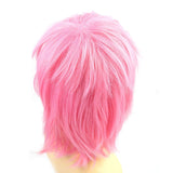 Modernfairy Anime Wig Pink for Cosplay Party, Synthetic Layered Short Hair Wigs with Bangs, Pastel Wigs for Women Girls Men Kids