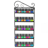 DAZONE DIY Mounted 5 Shelf Nail Polish Wall Rack Organizer Holds 50 Bottles Nail Polish or Essential Oils(Black)