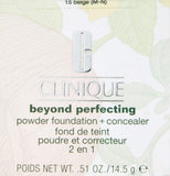 Clinique Beyond Perfecting Powder Foundation+Concealer No. 15 Beige for Women, 0.51 Ounce