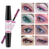 2 in 1 COOSA 4 Colors Waterproof Lengthen Colored Mascara,Natural Long-Lasting Smudgeproof Variety Pack Eyelash Mascara for Eyelash Eye Makeup