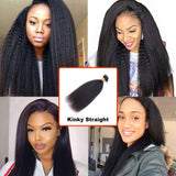 Brazilian Kinky Straight Human Hair bundles 100% Unprocessed natural human hair bundles 10 12 14 Inch yaki human hair bundles Hair Extensions yaki Natural Black Color