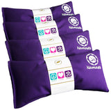 Happy Wraps Namaste Lavender Yoga Eye Pillows - Hot Cold Aromatherapy for Stress, Meditation, Spa, Relaxation Gifts - Set of 4 - Purple Cotton