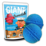 Giant Seamen Balls - Sea Captain and Ship Design - Funny Bath Bombs for Men - XL Bath Fizzers, Giant Blue Bath Bombs, Handcrafted in The USA, 2 Count