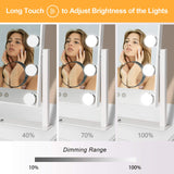 Hollywood Vanity Mirror Lighted Makeup Mirror,Tabletop Mirror with 12pc Dimmable LED Lights，3 Color Mode (White, Large)