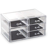 BINO 5 Drawer Acrylic Jewelry and Makeup Organizer, Clear Cosmetic Organizer Vanity Storage Display Box Make Up Organizers and Storage Makeup Stand