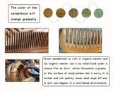 Yunzh Natural Green Sandalwood Wooden Comb,Wide Tooth & Fine Tooth,No Static,Handmade,for Curly Hair,for Women, Men