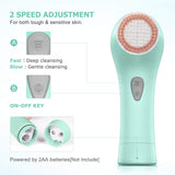 Facial Cleansing Brush, Waterproof Face Brush Skin Cleansing Scrub with 7 Heads, ETEREAUTY Spin Brush for Deep Cleansing Exfoliation, Facial Cleanser Brush for Massaging, Exfoliation,Peacock Green