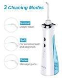Water Flosser, Professional Water Flosser Teeth Cleaner, Cordless Portable and USB Rechargeable IPX7 Waterproof 3 Modes Oral Irrigator, Ideal for Home and Traveling-White