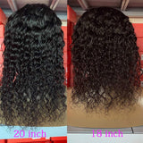 Headband Wig Deep Curly Human Hair Wig None Lace Front Wigs for Black Women Deep Wave Remy Hair Scarf Wig Machine Made Wigs Natural Color 150% Density 20 inch headband wig