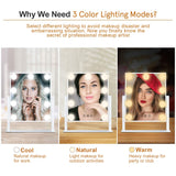 Hollywood Makeup Vanity Mirror with Lights, COSMIRROR Lighted Makeup Mirror with 9 Dimmable Bulbs and 3 Color Lighting Modes, Smart Touch Control, Plug in Light Up Mirror (White)