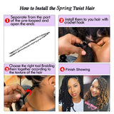 12 Inch Spring Twist Crochet Hair 4 Packs Bounce Bomb Spring Twists Braids Black Short Passion Twists Braiding Hair Extensions Synthetic Crochet Braids Hair for Women (30Strands/Pack; 1#)