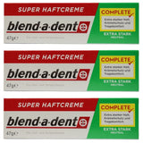 German blend-a-dent Super Denture Adhesive Cream Extra Stark NEUTRAL Green 47g (3 PACK)