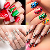 Duufin 6 Boxes Nail Rhinestones and 40 Pots Nail Foils Flakes Nail Paillette Foil Chips Nail Gems Nail Sequins Nail Studs for Nail Art