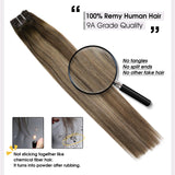 Moresoo Hair Extensions Clip in Human Hair 10 Inch Clip in Hair Extensions Real Hair Extensions Clip in Human Hair #4 Mixed with #27 Caramel Blonde Natural Hair Clip Extensions 70G/5PCS