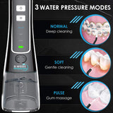 Water Dental Flosser Professional with 4 Jet Tips, Rechargeable Dental Flosser with 3 Modes Anti Leakage Design, Water Jet Teeth Cleaner Ideal for Adults & Kids Use at Home and Travel (Black)