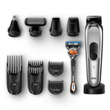 Braun MGK7020 10-in-1 Beard Head and Body Trimmer with AutoSense Technology Stainless Steel Trimmer Head Black/Silver