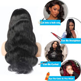 U Part Wig Human Hair Wigs for Black Women Body Wave Wig Natural Black Color 22 Inch Half Wig Glueless Full Head 150% density 2"x4" U part Hair Extension Clip in Human Hair