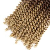 Spring Twist Hair Ombre Colors 3 Packs Synthetic Braiding Hair Extensions 8 inch fashion Crochet Braids (12 inch (Pack of 3), Black plus brown)