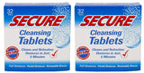 Secure Denture Cleansing Tablets, Cleans and Refreshes, 32 Tabs (Pack of 2)