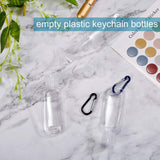 30 Pieces Empty Plastic Keychain Bottles Travel Leakproof Bottles Containers Flip Cap Small Refillable Bottles for Toiletry Shampoo Lotion with 96 Pieces Stickers and 5 Pieces Funnels, 50 ml