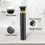 T Liners Clippers for Men - Professional Beard/Hair Trimmer with T-Blade, Cordless Li-ion Rechargeable Pro Barber Edgers Detailer Outline Hair Cutting, Zero-Gapped Sharp Blade & Guide Combs, by RAZZAX