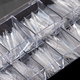 krofaue 500PCS Stiletto False Nail Tips Acrylic Gel Salon Tip Fake Nail 10 Size with box for Nail Art Salons and at Home (Clear)