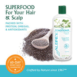 Aubrey Chia Conditioner | Protein Rich Color Care | Chia Seed Oil & Quinoa | 75% Organic Ingrds. | All Hair Types | Unscented, Sensitive Scalp | 11oz