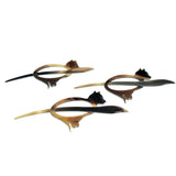 Marycrafts Buffalo Horn Cat Kitten Shawl Pin, Hair Pin Accessory Handmade