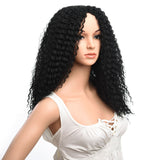 Silike Afro Kinky Curly Wig Kanenkalon Fiber Jerry Curl Wigs For Black Women African American Female Wig Heat Resistant Fiber (Long, 1B)