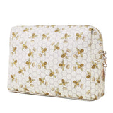 Luxury Makeup Bag for Purse Large Women Cosmetic Bags for Toiletry Travel (White)