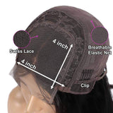 Seelaak 4x4 Lace Closure Wigs Human Hair Curly Wigs 1b Glueless Silky 20Inch Pre Plucked with Baby Hair Jerry Curl Wigs for Black Women (20inch & Free Wig Cap)