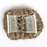ZZRRYY Premium Messy Curly Dish Hair Bun Extension, Easy Stretch hair Combs Clip in Ponytail, Upgraded Scrunchies Chignon Tray Ponytail Hairpieces Blonde Mixed (Bun - #27T613)