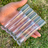10 Pack Empty Lip Gloss Tube Transparent Wand Tubes Refillable Lipgloss Containers, 5.5ml
