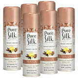 Pure Silk Vanilla Shea Butter Spa Therapy Shave Cream for Women, 7.25 oz, Pack of 6