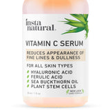 InstaNatural Vitamin C Serum with Hyaluronic Acid & Vit E - Natural & Organic Anti Wrinkle Reducer Formula for Face - Dark Circle, Fine Line & Sun Damage Corrector - Restore & Boost Collagen - 1 oz