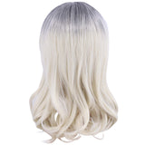 Men's Costume Wig + 6 Earrings + Mustache + 2 Circles Black Choker