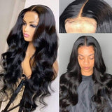 Beliself Body Wave Lace Front Wigs Human Hair 180% Density Brazilian 2X6 Lace Closure Human Hair Pre Plucked Lace Wigs for Black Women(12 Inch,Body wave wig)