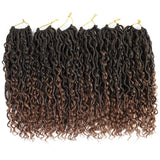 6 Packs Neo-Goddess Locs Crochet Hair 14 Inch Boho Hippie Locs With More Small curls Bohemia Fauxs Locs(14inch,T1B/30)