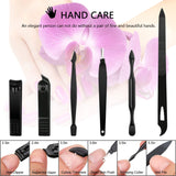 Manicure Set, MH ZONE Pedicure Set Nail Clippers, 19 Pieces Premium Stainless Steel Manicure Kit with Portable Travel Case, Perfect Christmas Gifts for Women and Men(19 Pcs Yellow)