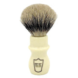 Parker Safety Razor Handmade Deluxe"Mug Shaving Brush" - 100% Pure Badger Bristles - Stand Included (Ivory)