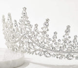 SWEETV Crystal Wedding Tiara for Women, Royal Queen Crown Headband, Rhinestone Princess Hair Accessories for Prom Birthday, Silver