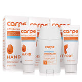 Carpe Antiperspirant Underarm, Hand & Foot Package Deal Save 25% (1Underarm Clinical Strength, 1Hand & 1Foot Antiperspirant), Stop Excessive Sweat, Hyperhidrosis Protection, Dermatologist Recommended