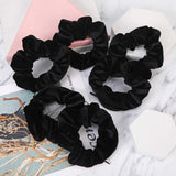 4-20 PCS Velvet Pocket Hair Scrunchies, MTSCE Secret Zipper Pocket Hair Ties Elastic Zipper Hair Accessories for Women Girls Party (Black 6PC A Style)