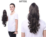 OneDor 20" Curly Synthetic Clip In Claw Drawstring Ponytail Hair Extension Synthetic Hairpiece 190g with a jaw/claw clip (R18/613)